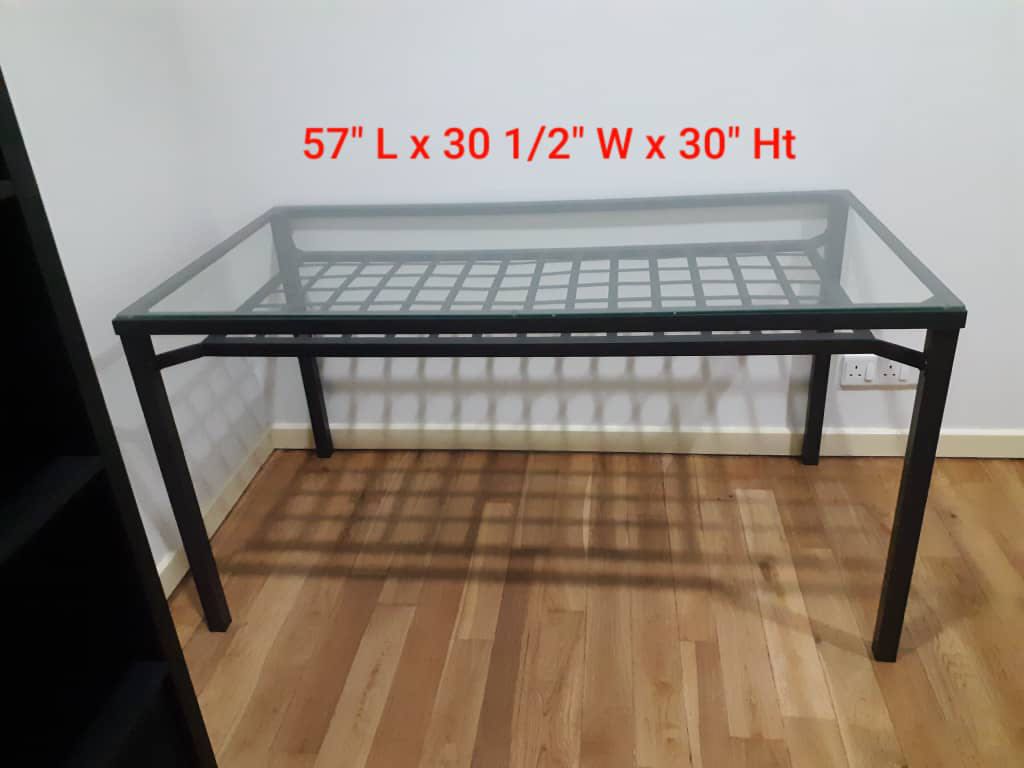 IKEA Glass study table, Furniture & Home Living, Furniture, Tables