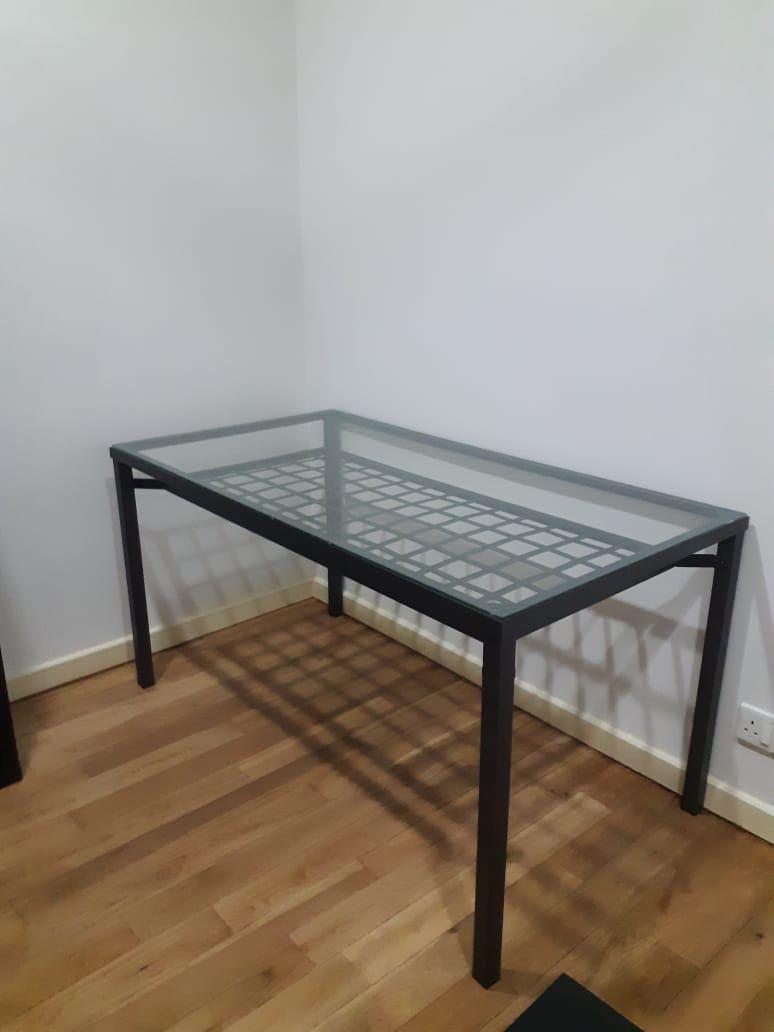 IKEA Glass study table, Furniture & Home Living, Furniture, Tables