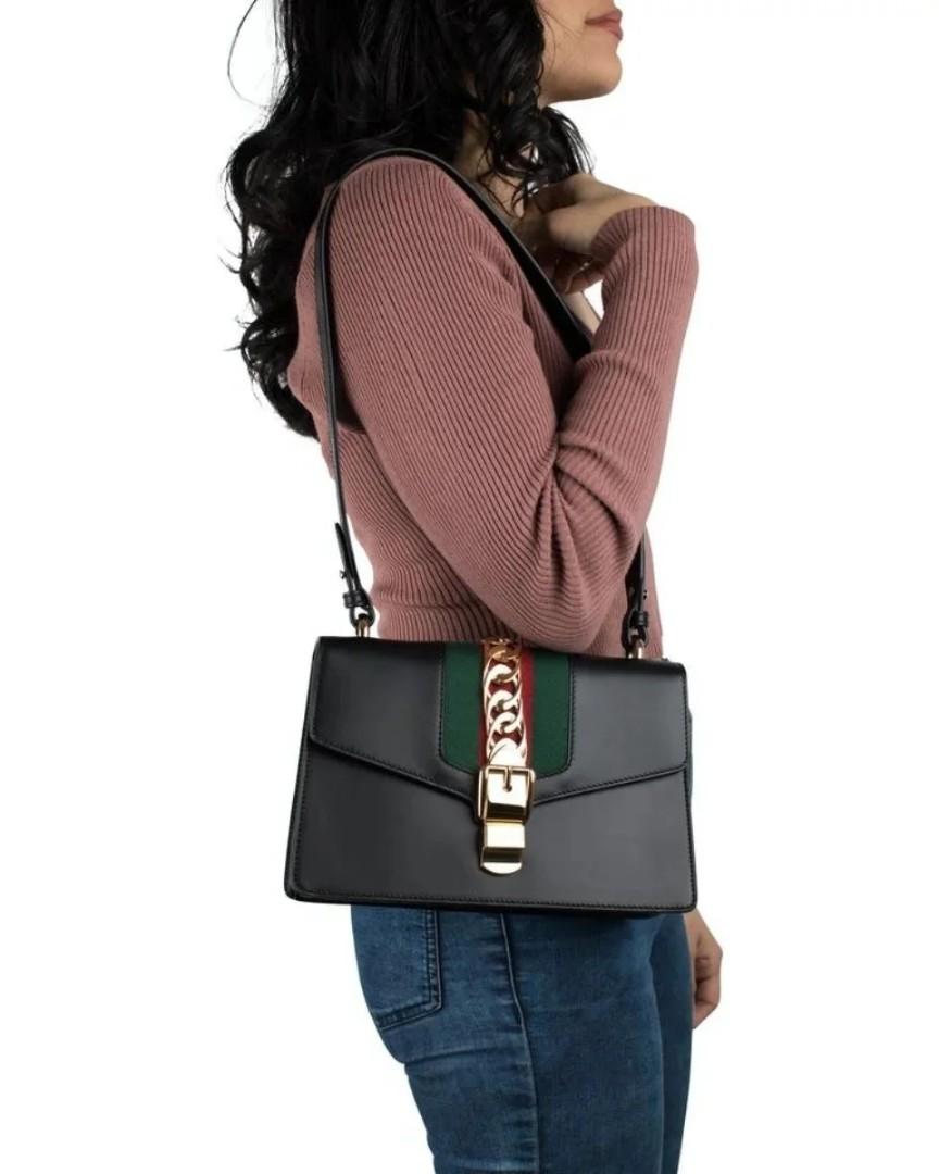 Gucci Sylvie black small sz 26x16.5 cm 