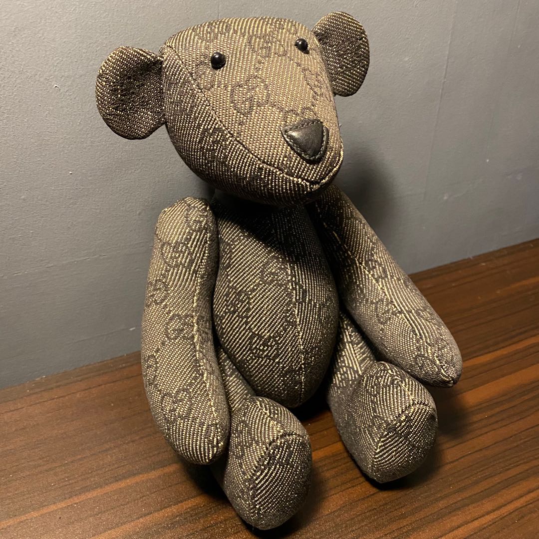 GUCCI Teddy Bear Canvas Plush Doll, Luxury, Accessories on Carousell