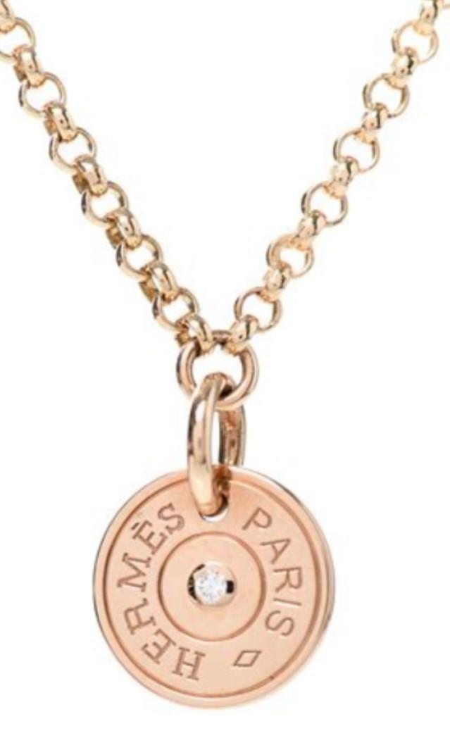 Hermes Gambade Necklace [Rose gold with Diamond], 名牌, 飾物及配件