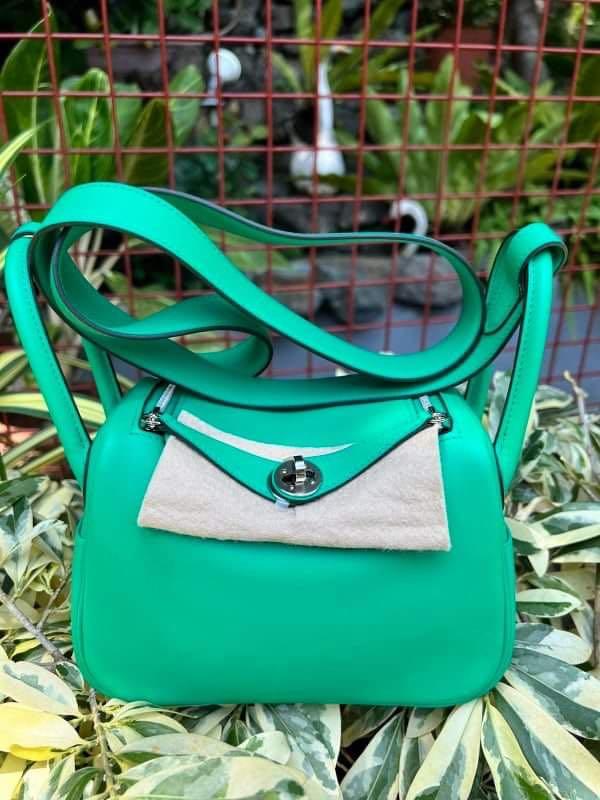 HERMES MINI LINDY VERT ROUSSEAU, Luxury, Bags & Wallets on Carousell