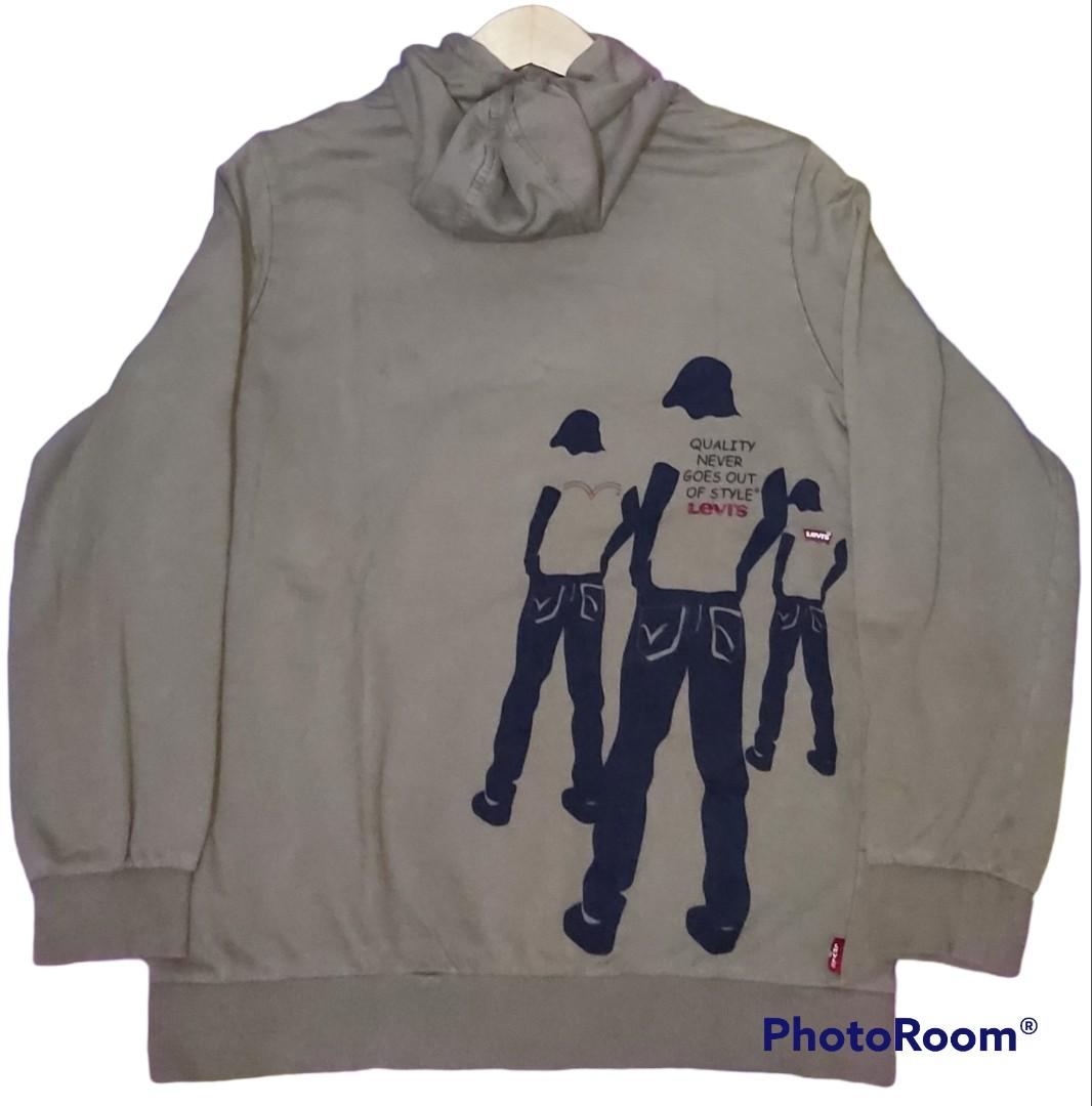 Hoodie Levis Ijo Army Backprint Rare 