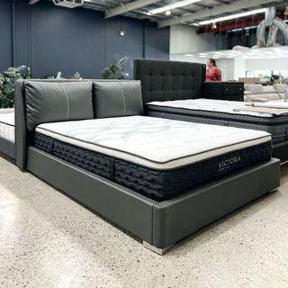 Hot Deals! $249 OFF Helious PU Leather Gas Lift Bed with Mattress FLOOR STOCK SALE