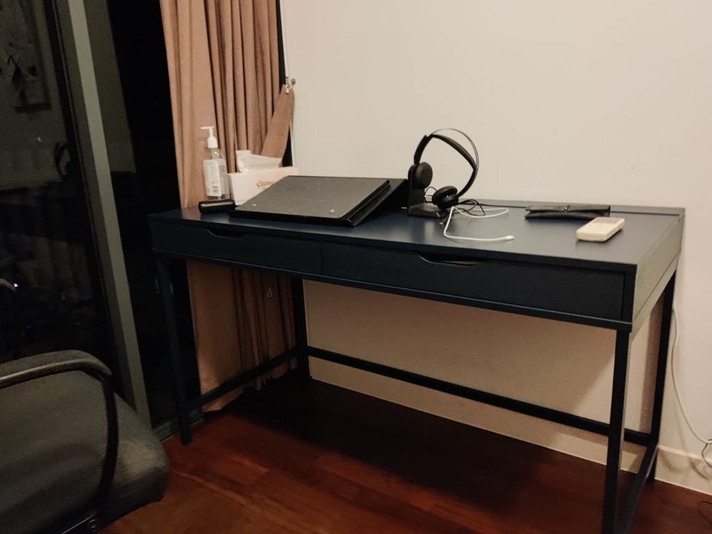 IKEA ALEX Desk Dark Blue (132cm X 58cm), Furniture & Home Living