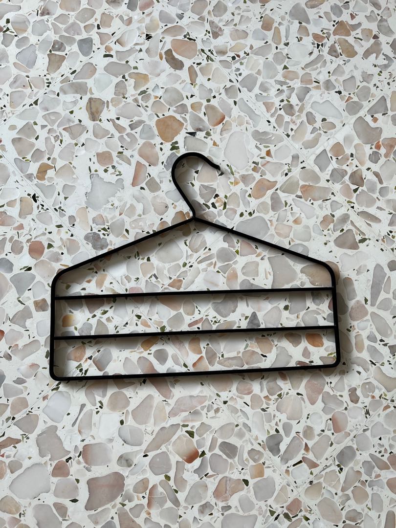 IKEA Black velvet pants hanger multiple stacking, Furniture & Home