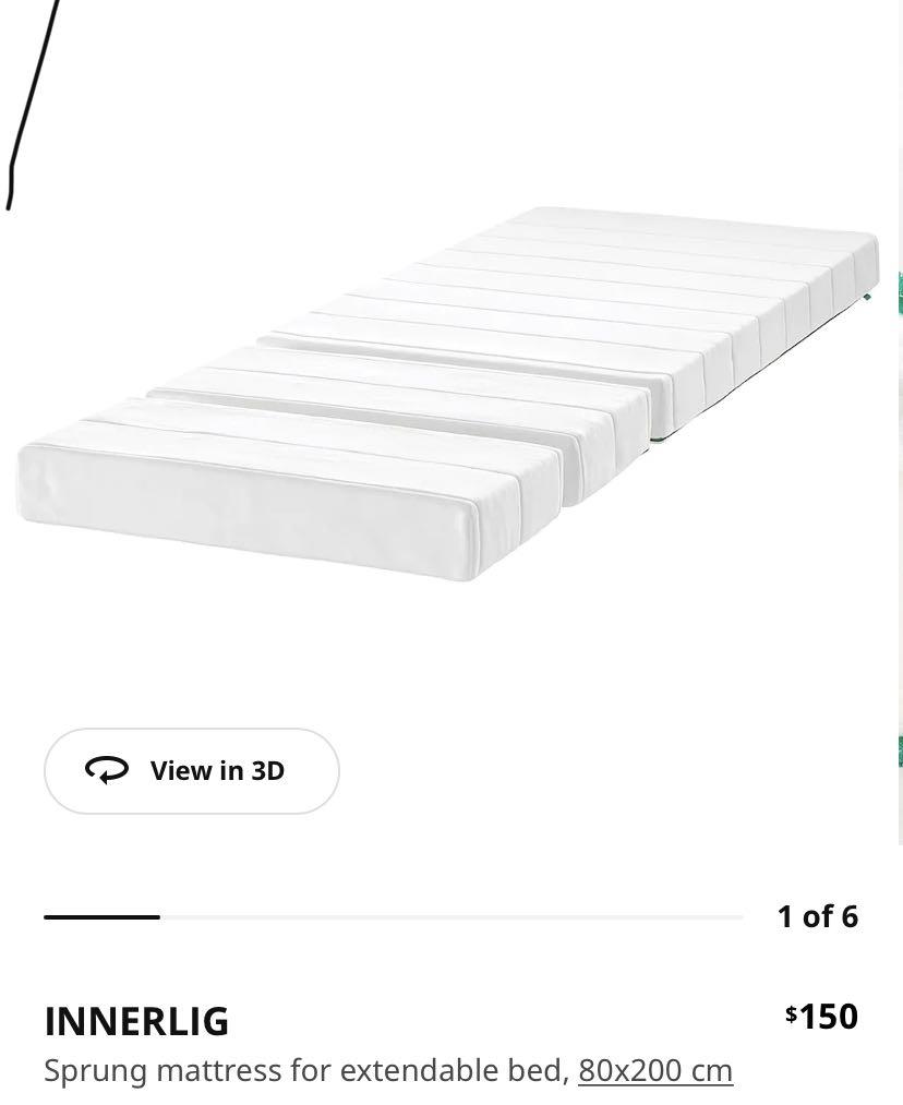 Ikea extendable bed and mattress, Furniture & Home Living, Furniture