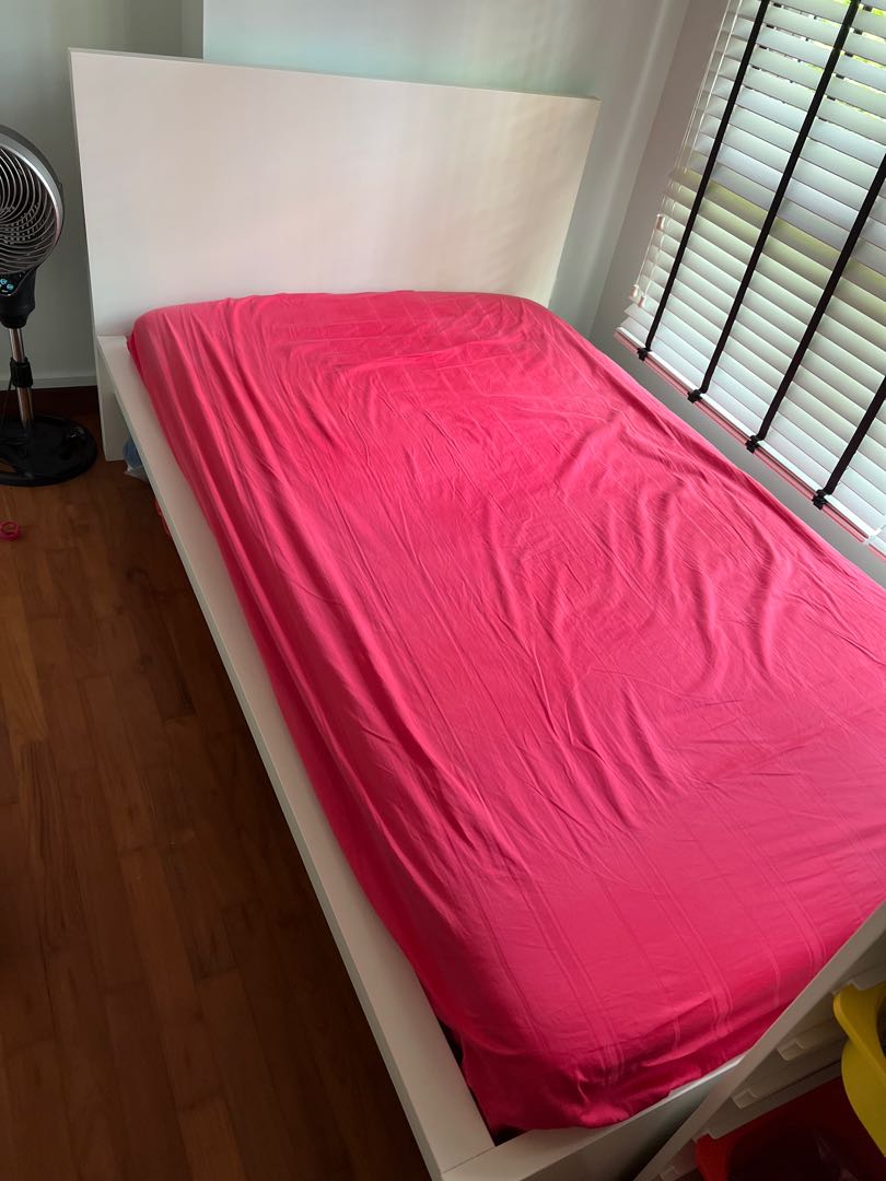 Ikea queen size bed frame , Furniture & Home Living, Furniture, Bed