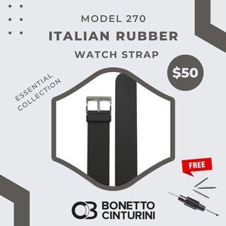 Italian Rubber Watch Strap (Bonetto Cinturini 270)