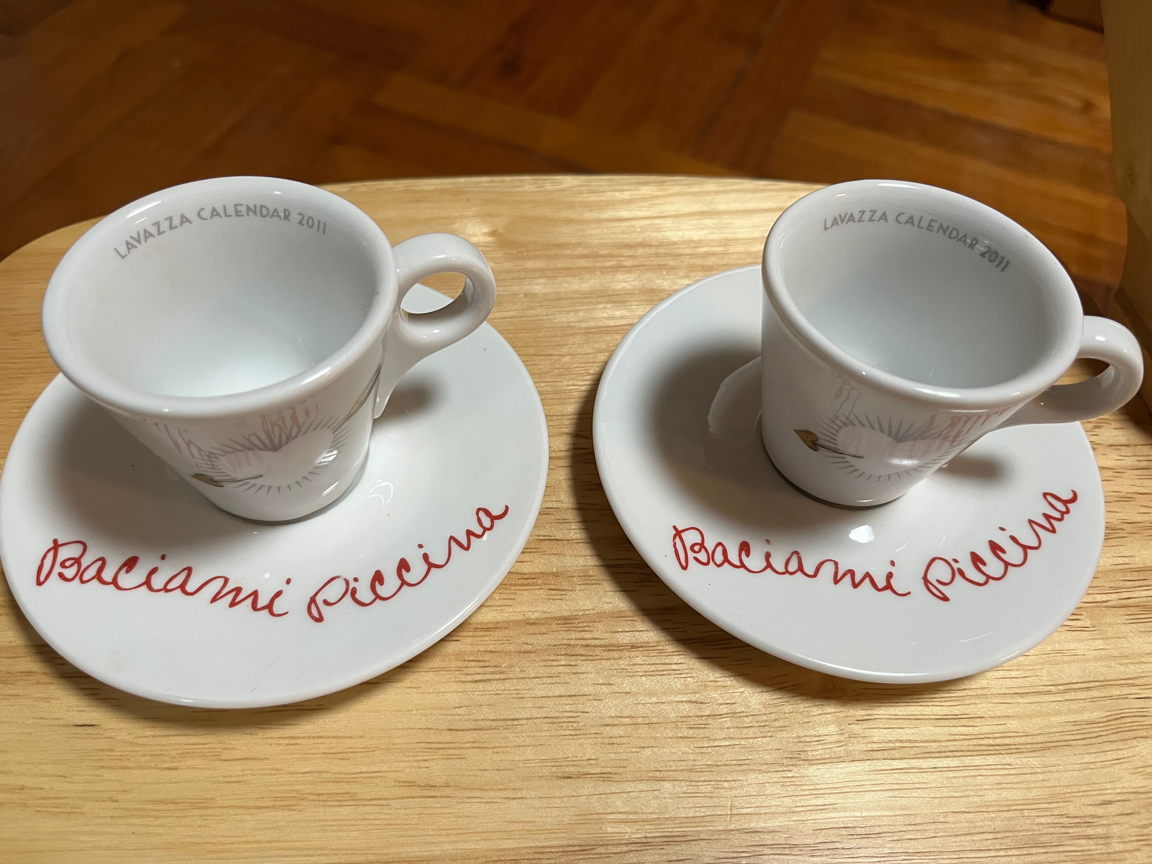 Lavazza espresso 咖啡杯碟一對(兩隻碟同 