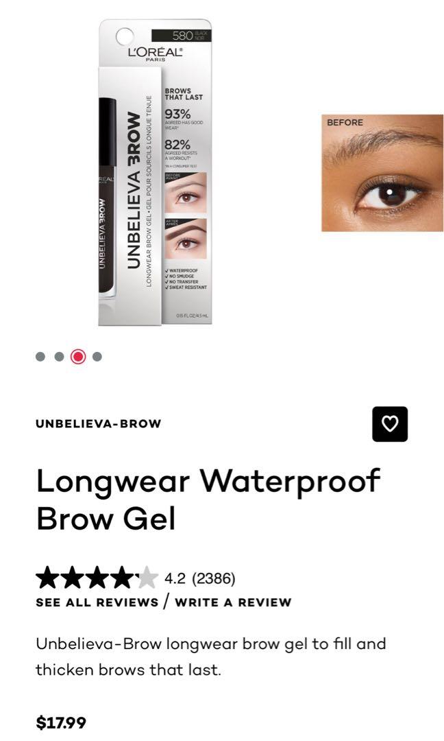 L'Oreal Unbelieva Brow 580 Black Noir LOREAL Long wear Brow Gel, Beauty &  Personal Care, Face, Makeup on Carousell