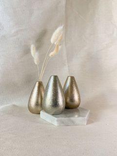 Mini Flower Vases in Metallic Gold