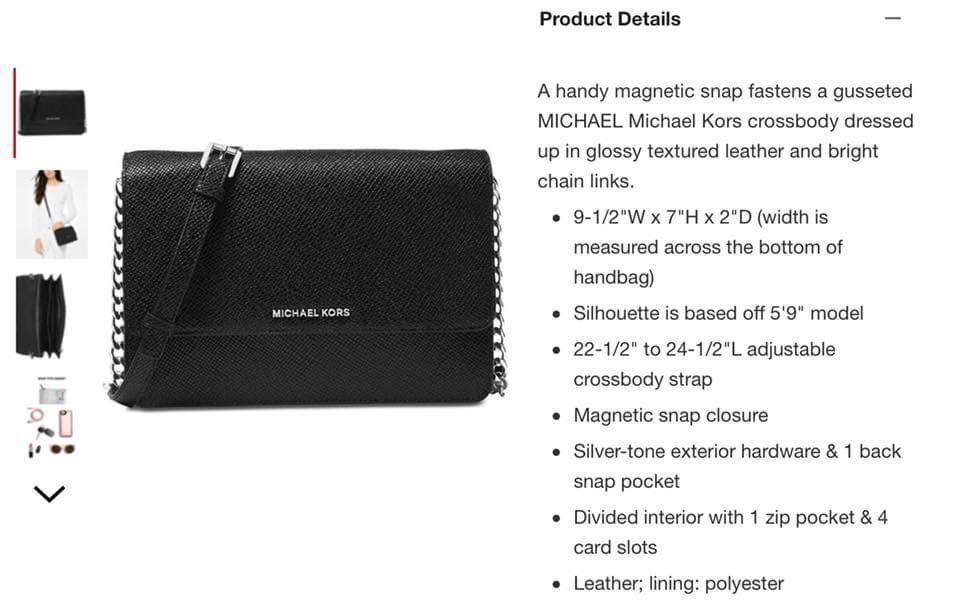 NWT MICHAEL Michael Kors Daniela Large Saffiano Leather Crossbody Bag Black