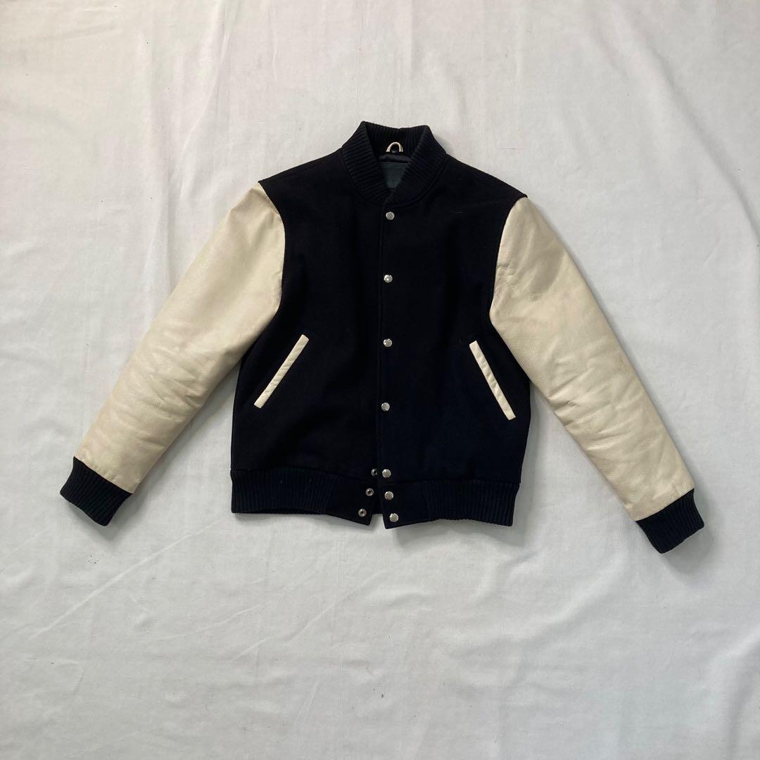 MKI Miyuki Zoku black and white varsity jacket, Men's Fashion, Coats ...