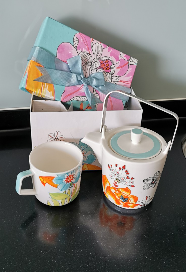 new tea pot set (1 pot + 1 cup), Furniture & Home Living, Kitchenware