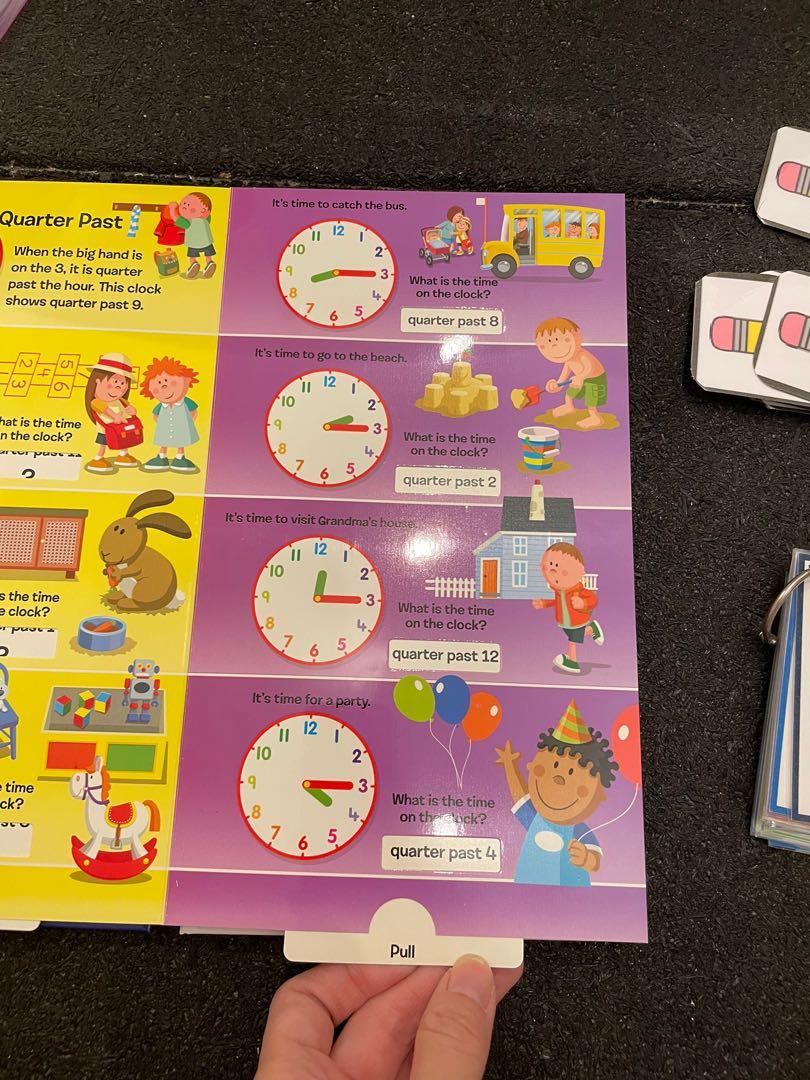 New Tell the Time Pull the Tab book + Free diy time practice cards