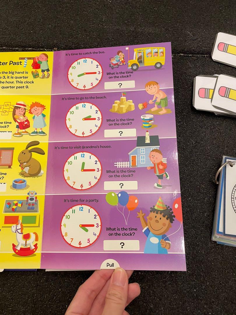 New Tell the Time Pull the Tab book + Free diy time practice cards