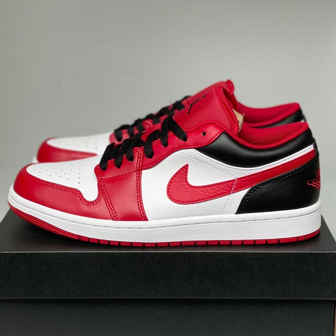 Nike Air Jordan 1 Low Reverse Black Toe, Men's Fashion, Footwear ...