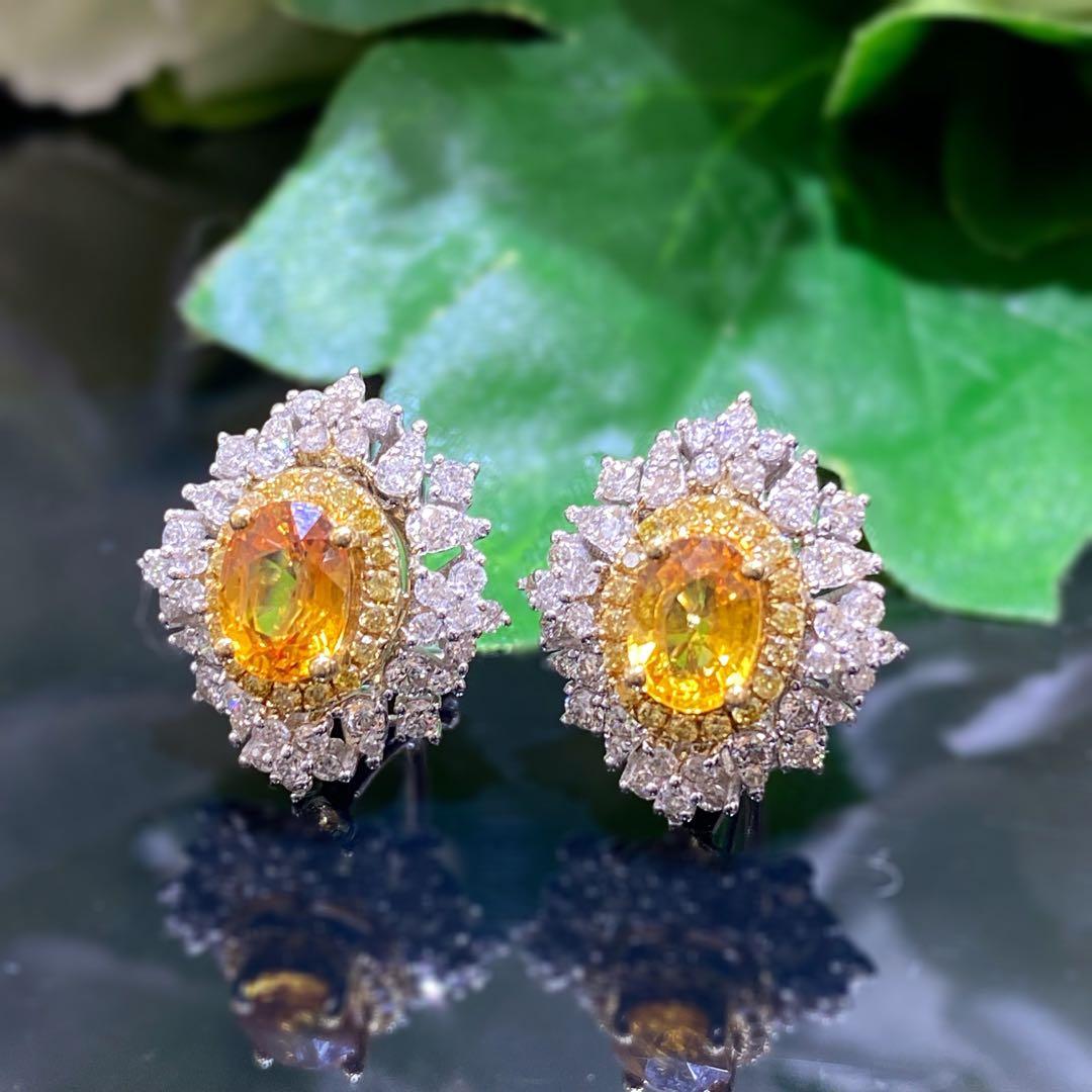 BEST BUY Orange sapphire earrings Women s Fashion