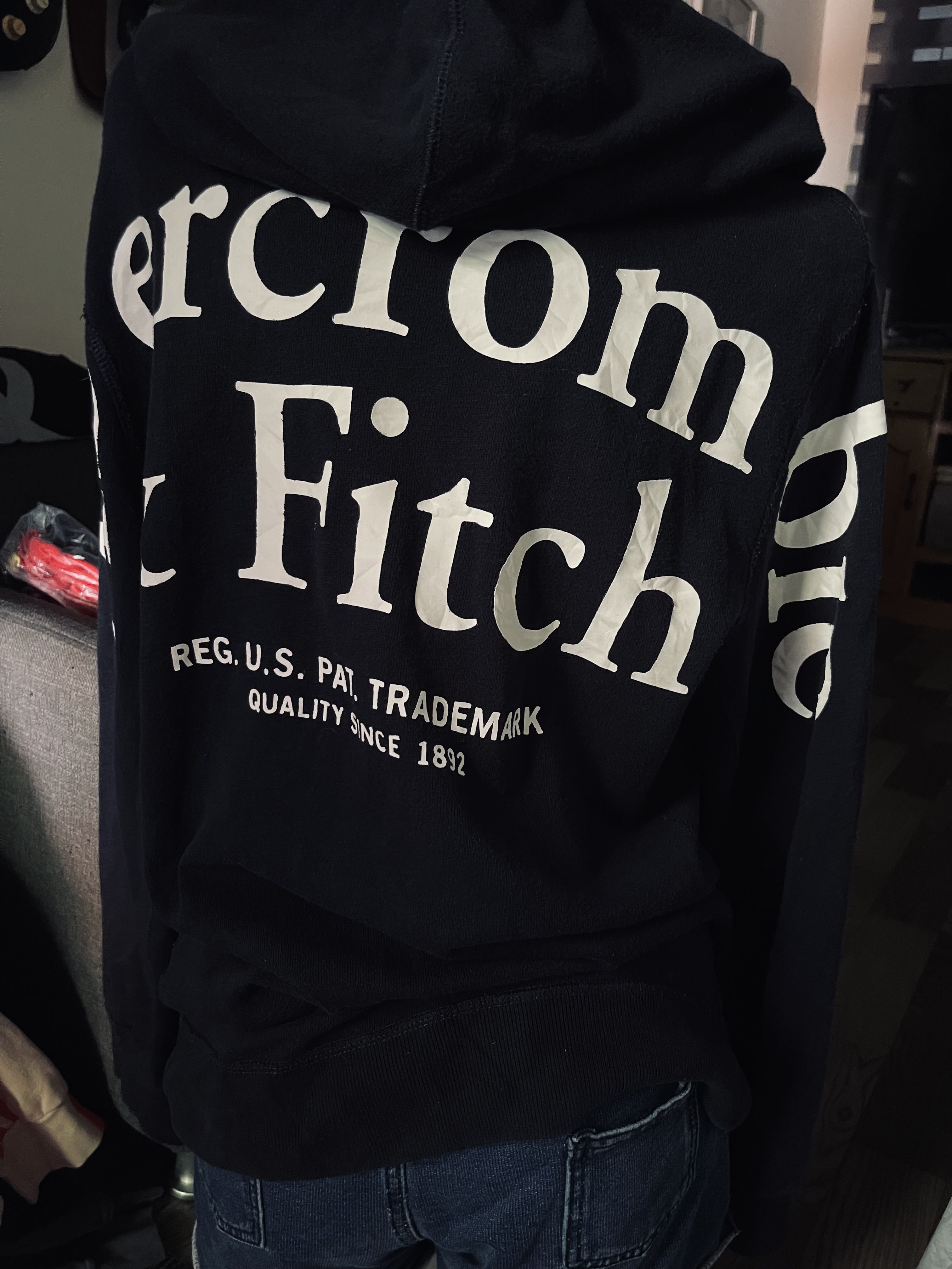 Abercrombie back logo on sale hoodie