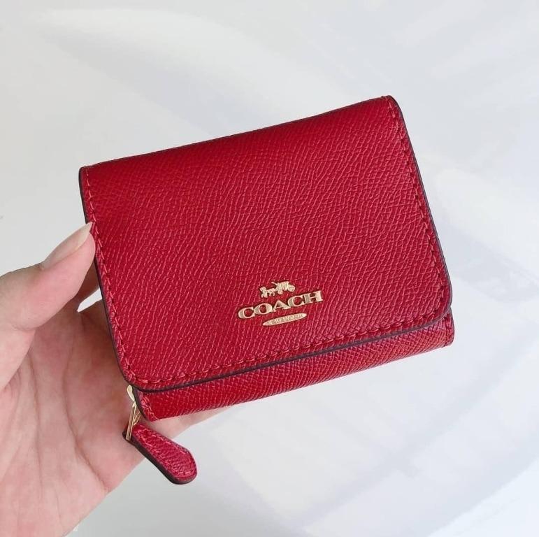 Red coach sales wallet women's