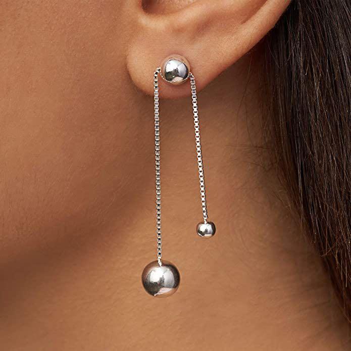 Pandora Authentic String of Beads Silver Earring, Luxury