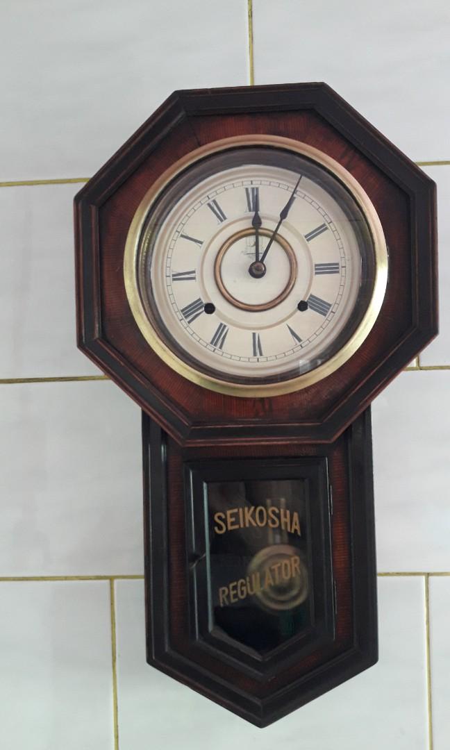 Pendulum clock { seikosha } (Category: Clocks) located in Caloocan City. Submitted by great_2003 (Listing ID 1163148985, Image 2). Description: good running condition seikosha made in japan refurbished item chime every hour with key complete accesory with key printed dial octagonal shape as is only wysiwyg note. .. hindi napo ganyan ang itsura nya mula ng tinago sa bodega nagkakupas o naluma na talaga itsura sa last photo po yun updated na pictur