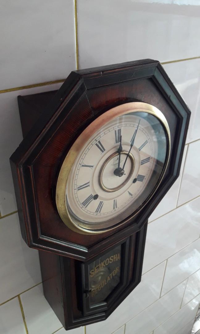 Pendulum clock { seikosha } (Category: Clocks) located in Caloocan City. Submitted by great_2003 (Listing ID 1163148985, Image 3). Description: good running condition seikosha made in japan refurbished item chime every hour with key complete accesory with key printed dial octagonal shape as is only wysiwyg note. .. hindi napo ganyan ang itsura nya mula ng tinago sa bodega nagkakupas o naluma na talaga itsura sa last photo po yun updated na pictur
