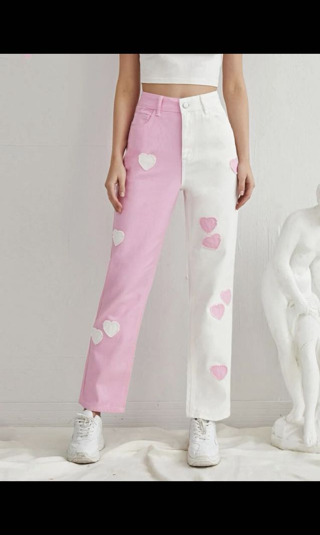 pink white petite short colourblock 