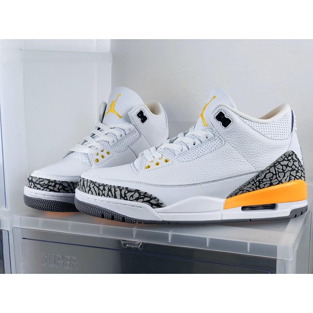 Nike Air Jordan 3 Laser Orange Lakers Shoes Sneakers - Owl Fashion Shop
