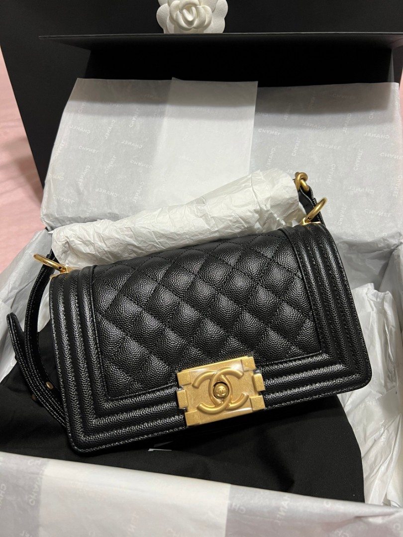 Pre-owned Chanel Boy Small GHW, Luxury, Bags & Wallets on Carousell