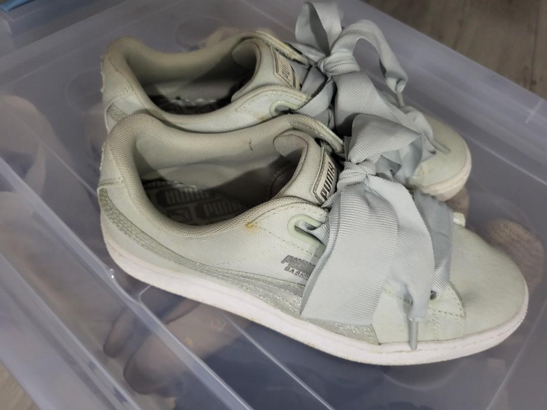 mint green puma sneakers
