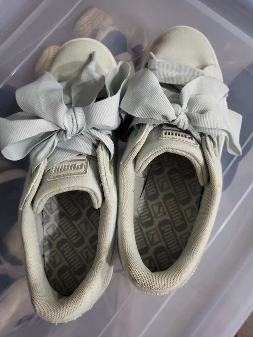 mint green puma sneakers