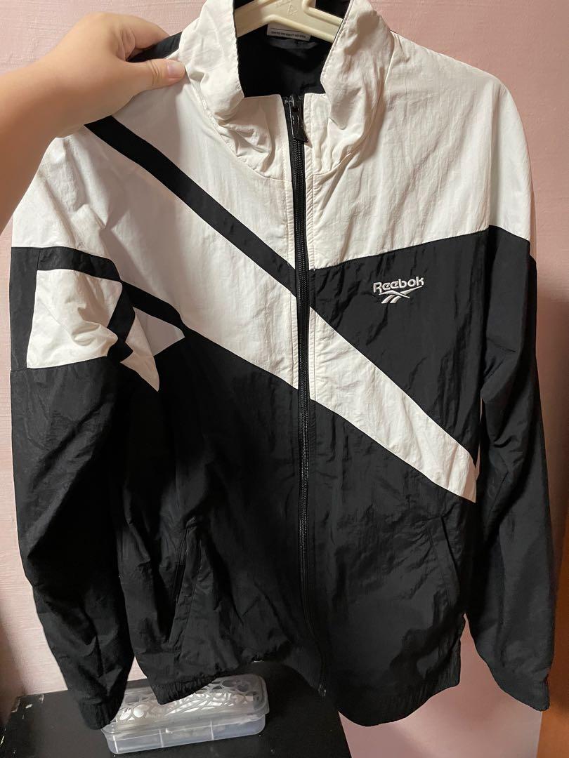 Reebok black new arrivals windbreaker