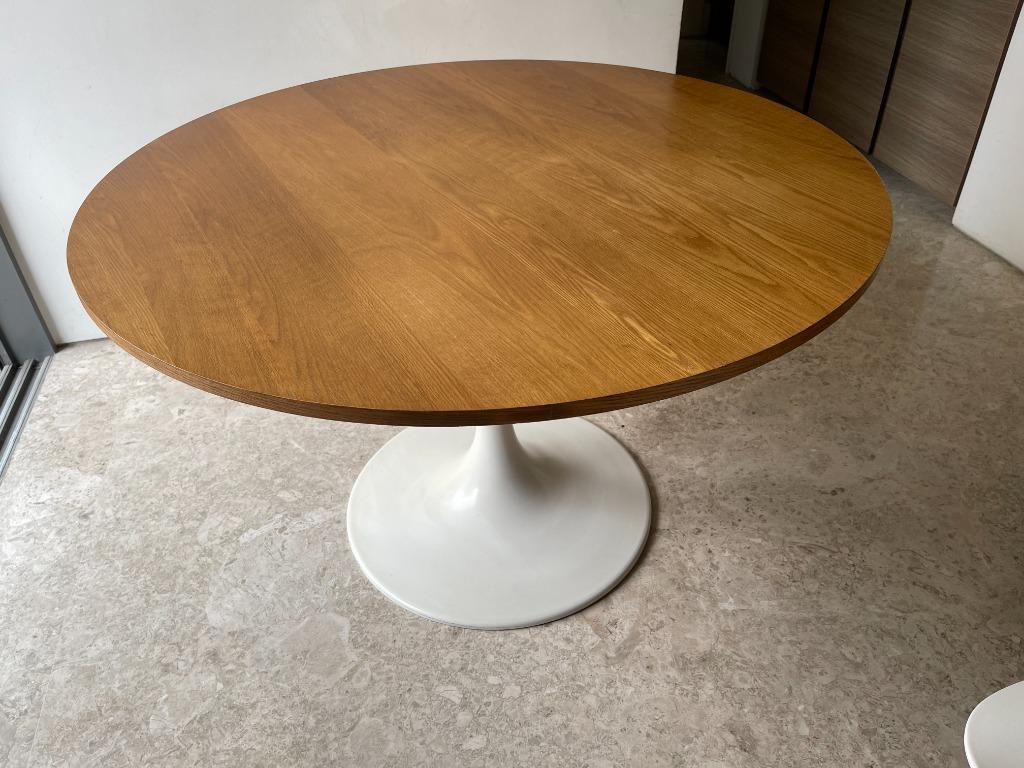 Scandi Design Rounding Tulip Dining Table and 4 Dining Chairs