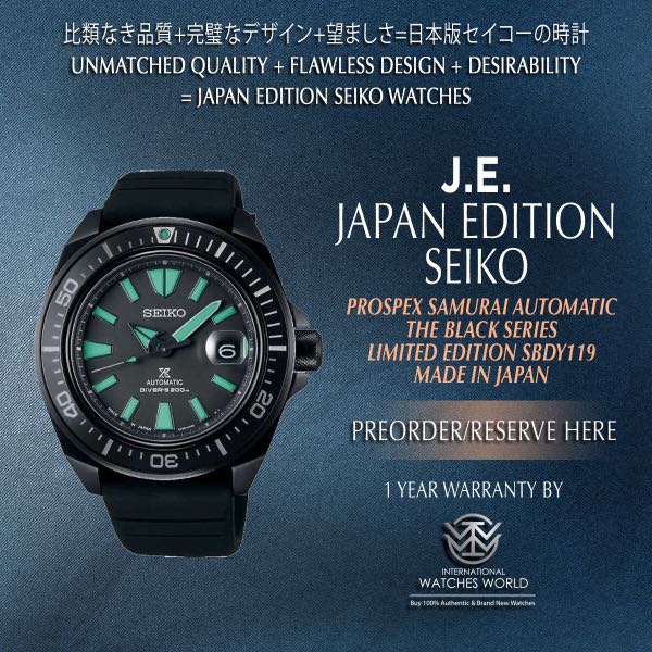 SEIKO JAPAN EDITION PROSPEX BLACK SERIES SAMURAI AUTOMATIC LIMITED EDITION  SBDY119 MADE IN JAPAN 2022, Men's Fashion, Watches & Accessories, Watches  on Carousell