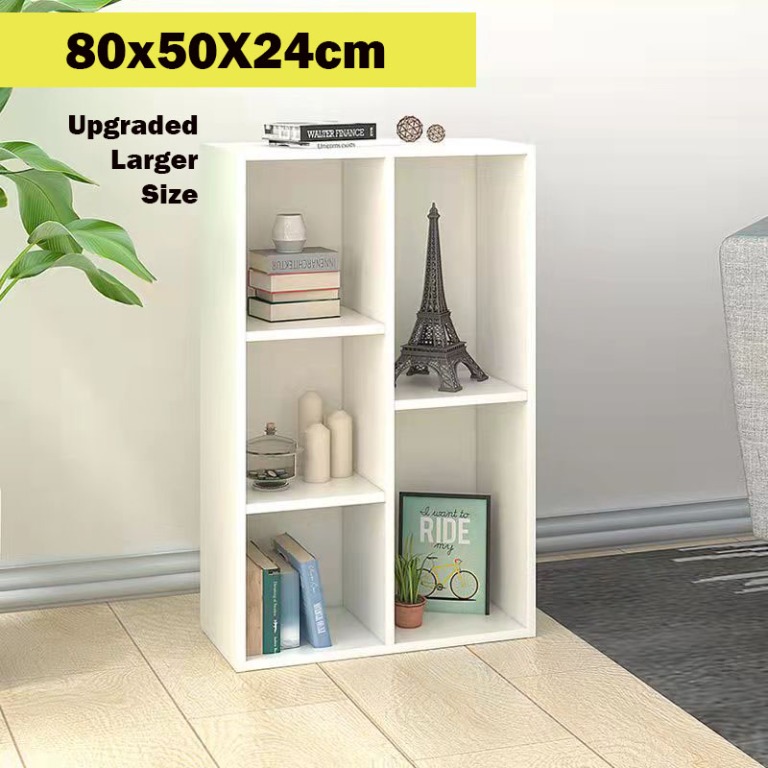 **SG Ready Stock** Cheapest 5 Compartment Multipurpose Wooden Book Rack