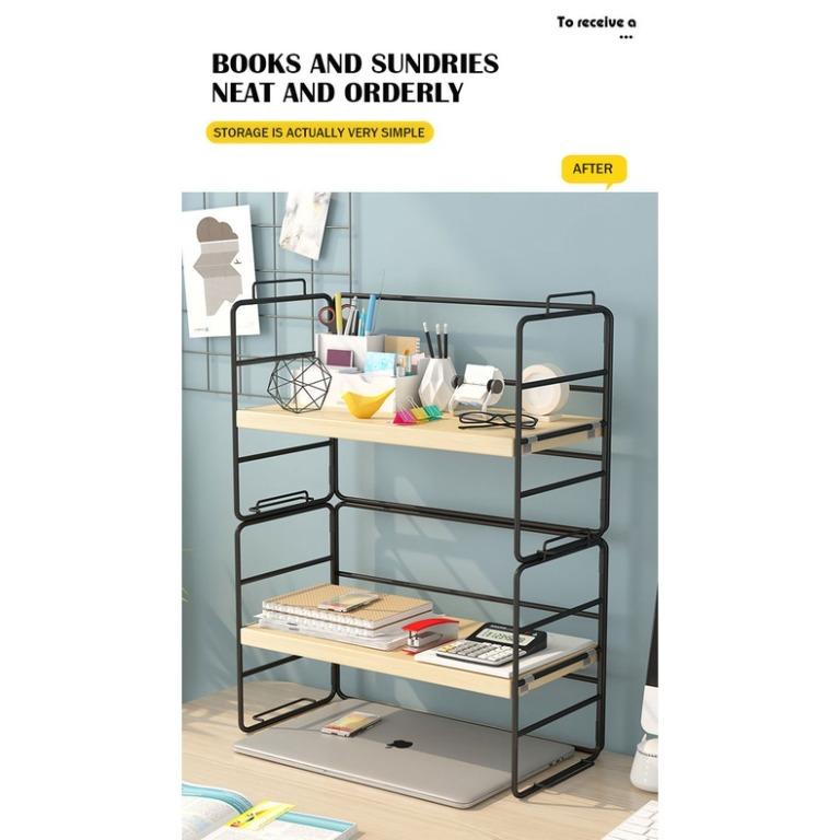 ⭐SG stock⭐Deskshelf storage rack Simple Book Shelf Shelves Table Multi