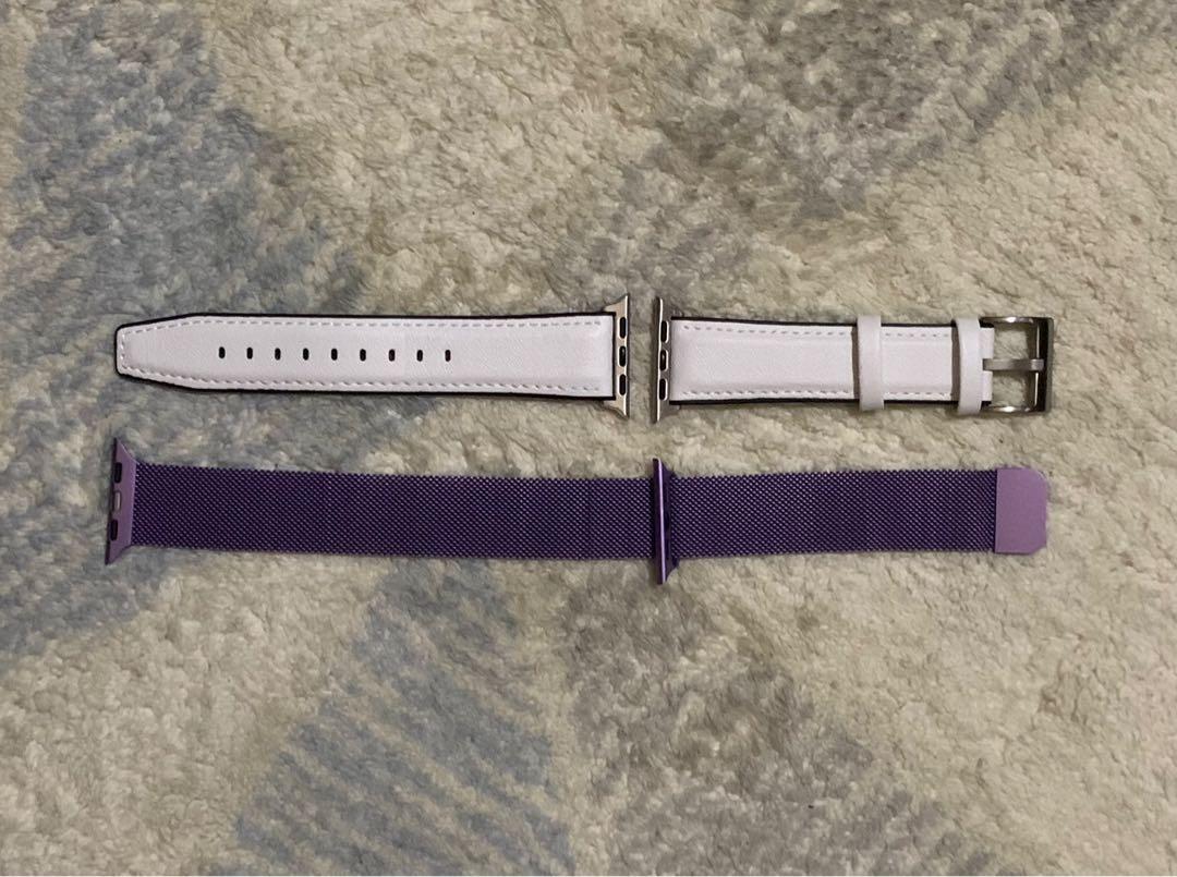 Shopee Apple Watch Bands 38mm 40mm 41mm white leather silicone purple  violet milanese loop, Mobile Phones \u0026 Gadgets, Wearables \u0026 Smart Watches on  Carousell