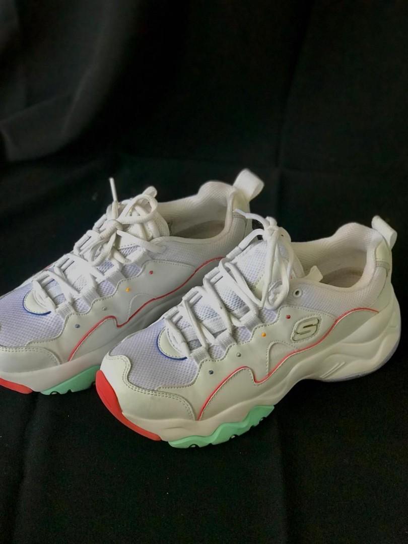 pink and green skechers