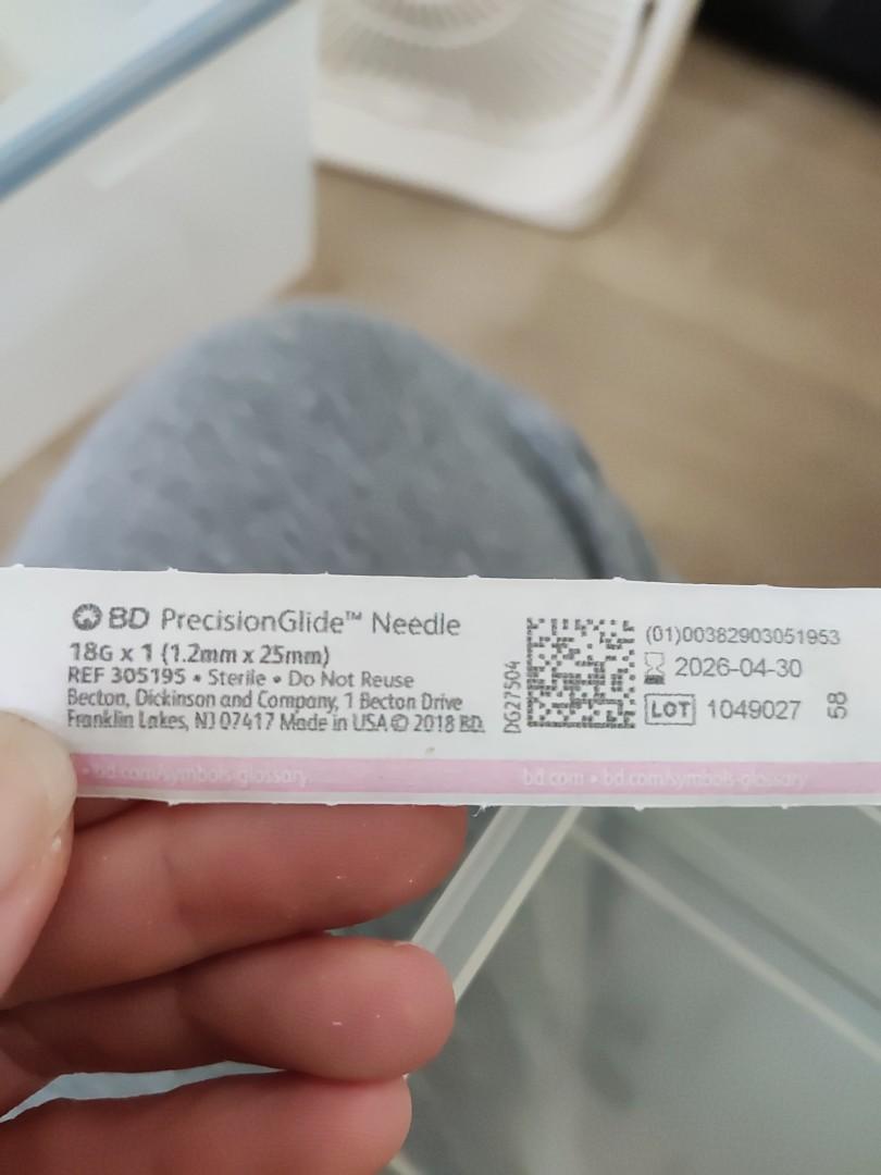 SubCut Needle 18G x 1 (1 2mm x 25mm) (BD PrecisionGlide Needle) Pet