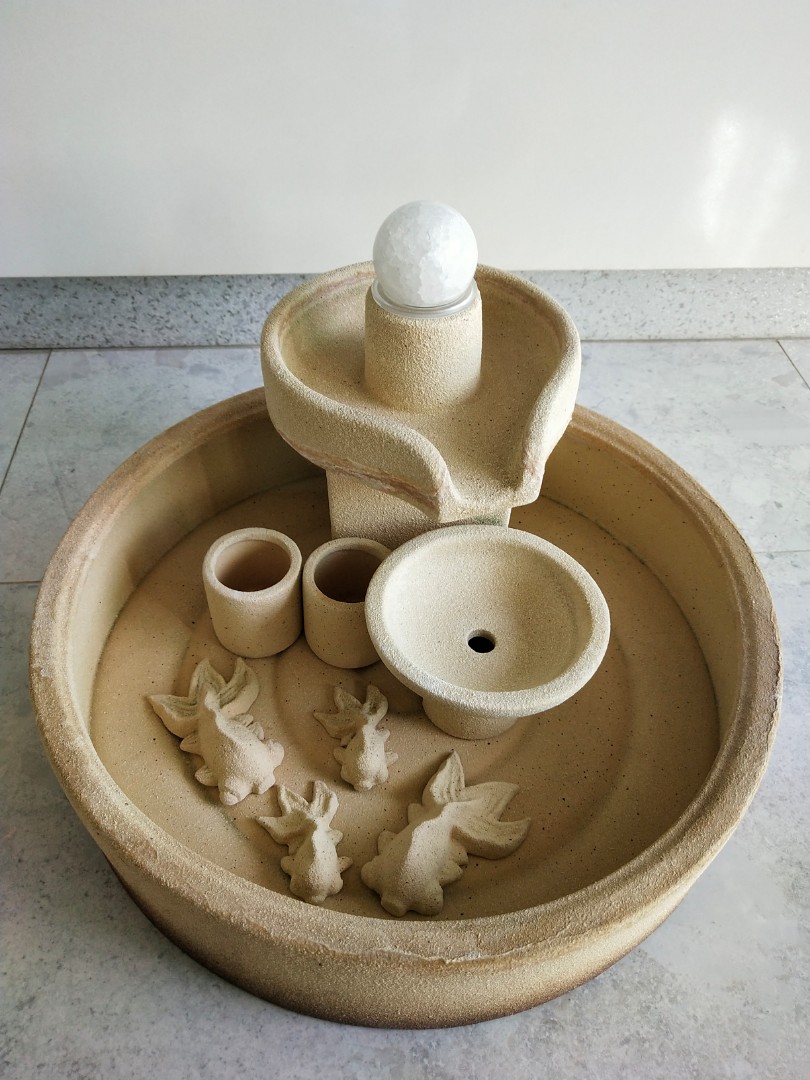 Table top water feature with rolling ball, Everything Else on Carousell