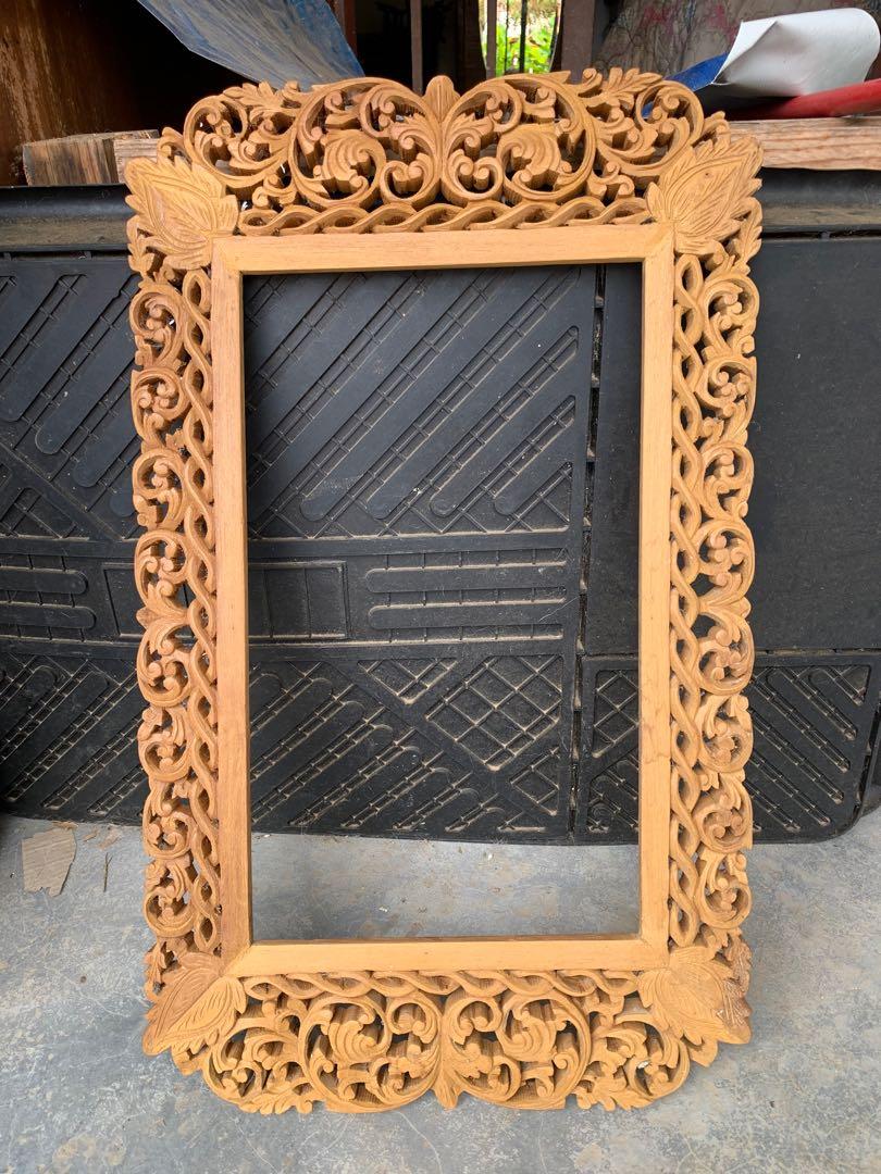Teakwood Hand Wood Carving Frame from Burma, Furniture & Home Living ...