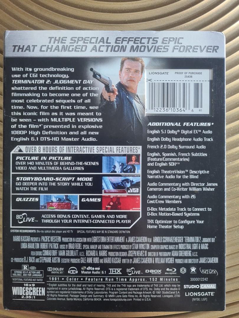 Terminator 2 Judgement Day Blu Ray (Skynet Edition), Hobbies & Toys ...