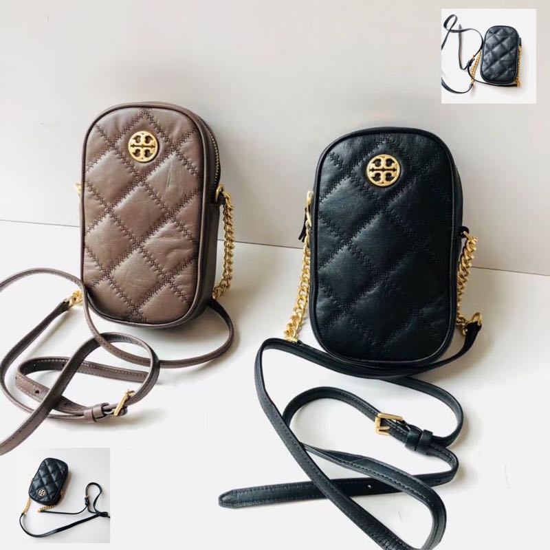 TORY BURCH Willa Phone Crossbody Black/Brown Bag, Women's Fashion, Bags &  Wallets, Cross-body Bags on Carousell