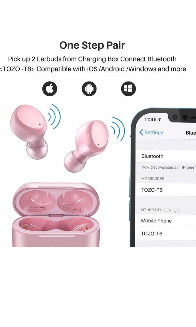 Tozo t6 deals rose gold