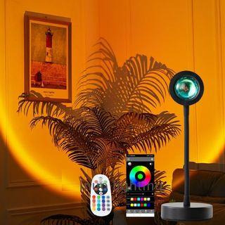 USB 連應用程序控制 360 度旋轉彩虹日落浪漫氛圍投影儀攝影照明燈  USB with Apps Control 360 Degree Rotation Rainbow Sunset Romantic Atmosphere Projector for Photography Lighting Lamp
