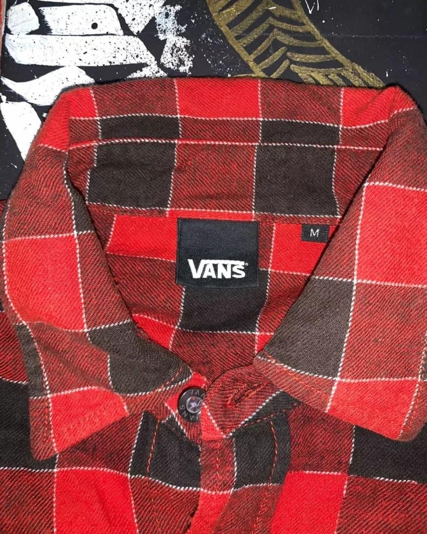 vans flannel red