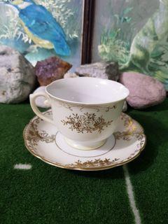 Vintage Meito China Made in Japan (now Narumi) gold gilded rare cake plates and cup and saucer