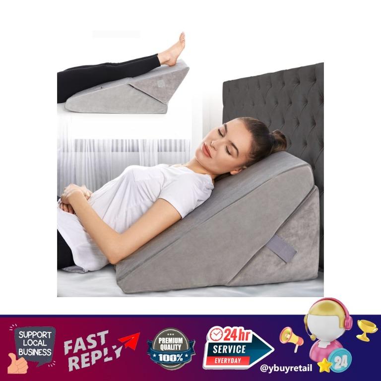 Bed Wedge Pillow - Adjustable 9&12 Inch Folding Memory Foam Incline Cushion  System for Legs and Back Support Pillow - Acid Reflux, Anti Snoring